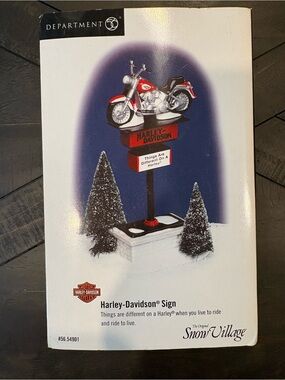 Department 56 Harley-Davidson Snow Village Accessory Sign